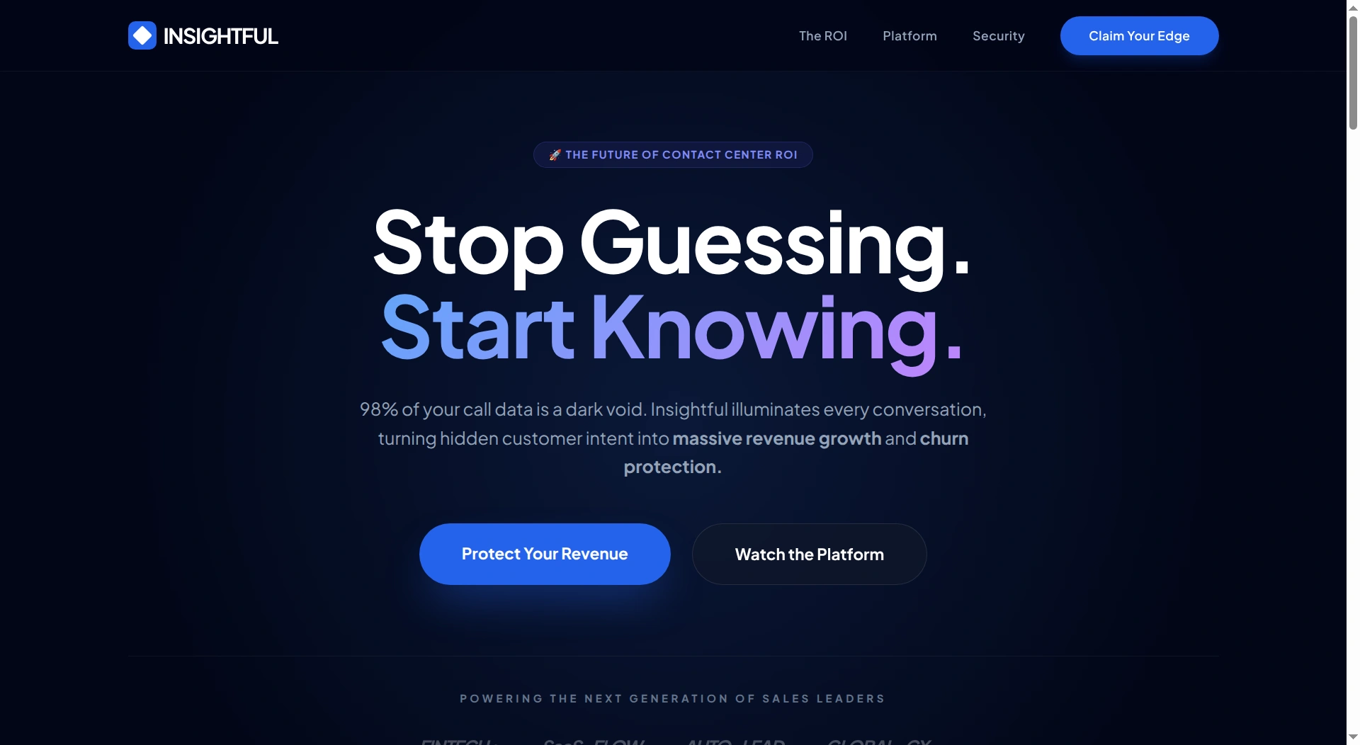 Insightful call intelligence product interface